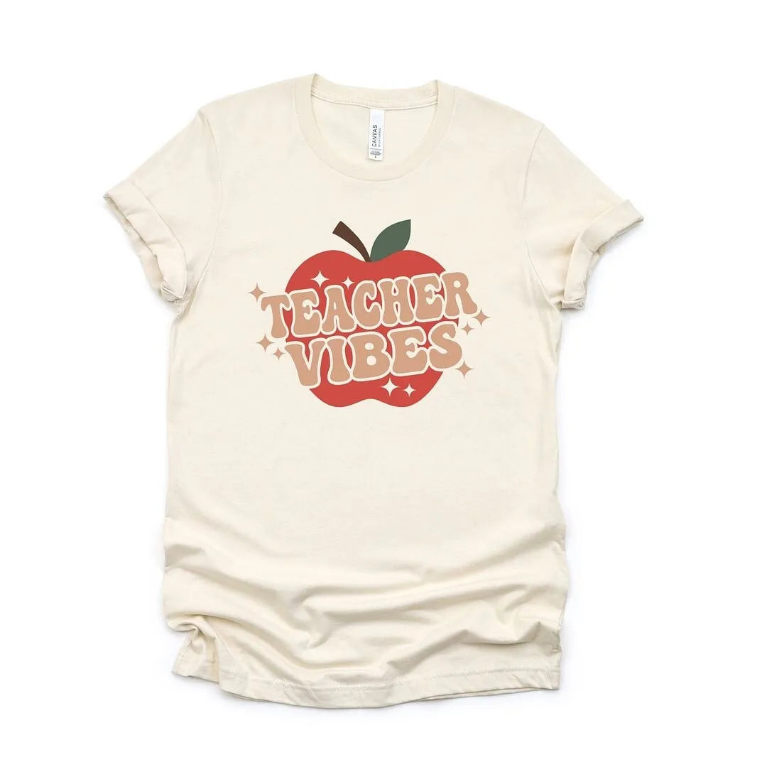 Teacher Vibes Apple Short Sleeve Crewnneck Tee sold by Zulily product image thumbnail 2