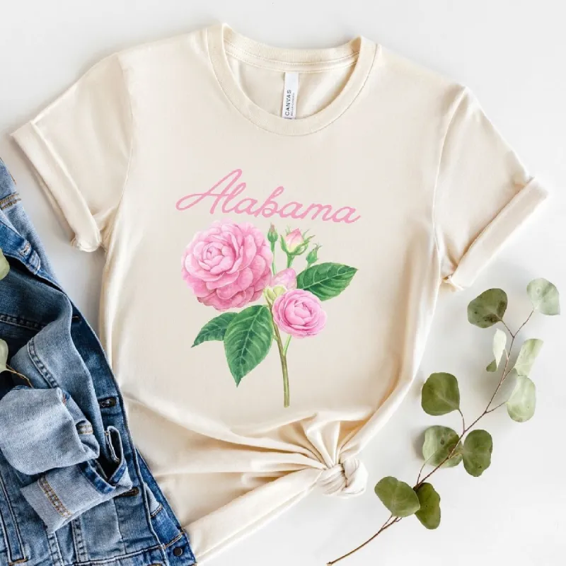 Alabama Flower Colorful Short Sleeve Tee sold by Zulily