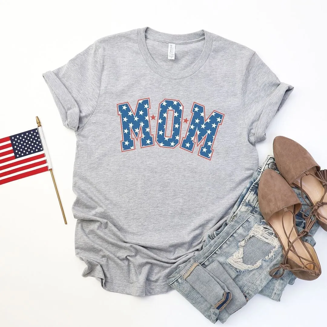 Patriotic Mom Varsity Short Sleeve Crewnneck Tee sold by Zulily