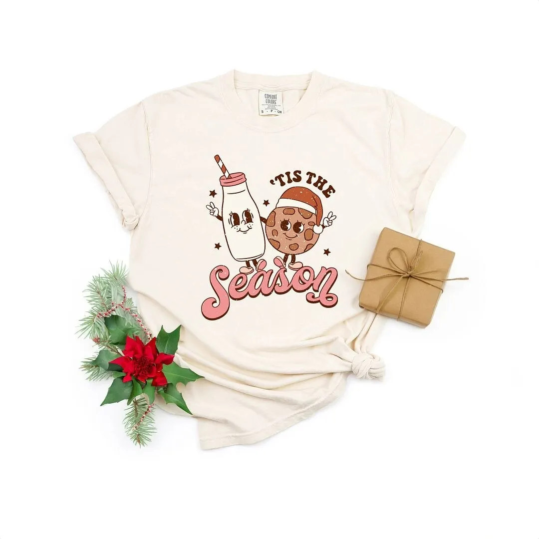Tis the Season Milk and Cookie Garment Dyed Tee sold by Zulily