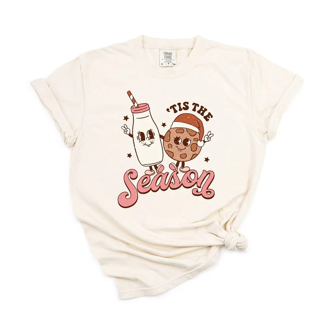 Tis the Season Milk and Cookie Garment Dyed Tee sold by Zulily product image thumbnail 2