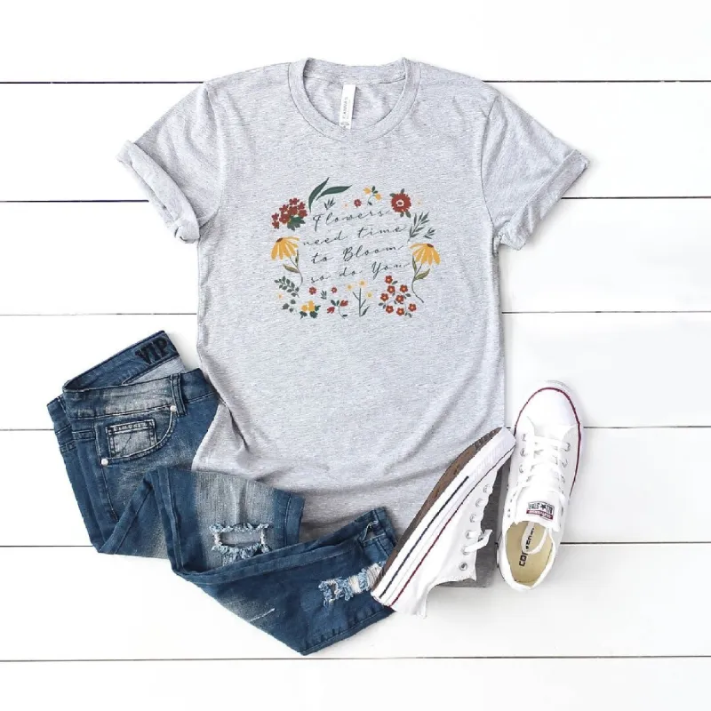 Flowers Need Time To Bloom Short Sleeve Tee sold by Zulily