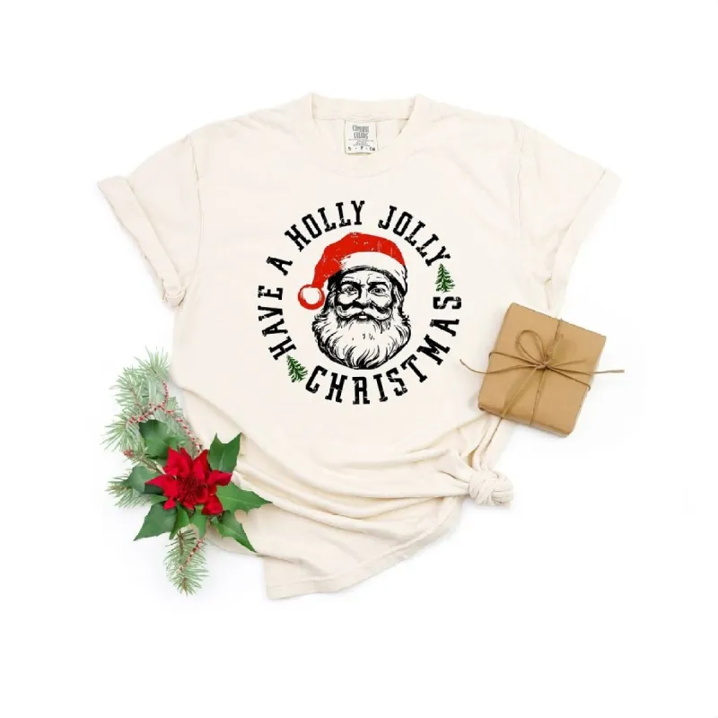 Holly Jolly Santa Garment Dyed Tee sold by Zulily