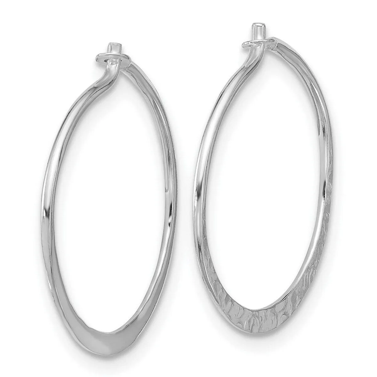 Curata 925 Sterling Silver Polished and Hammered 20.9x20mm Small Round Hoop Earrings sold by Zulily product image thumbnail 3