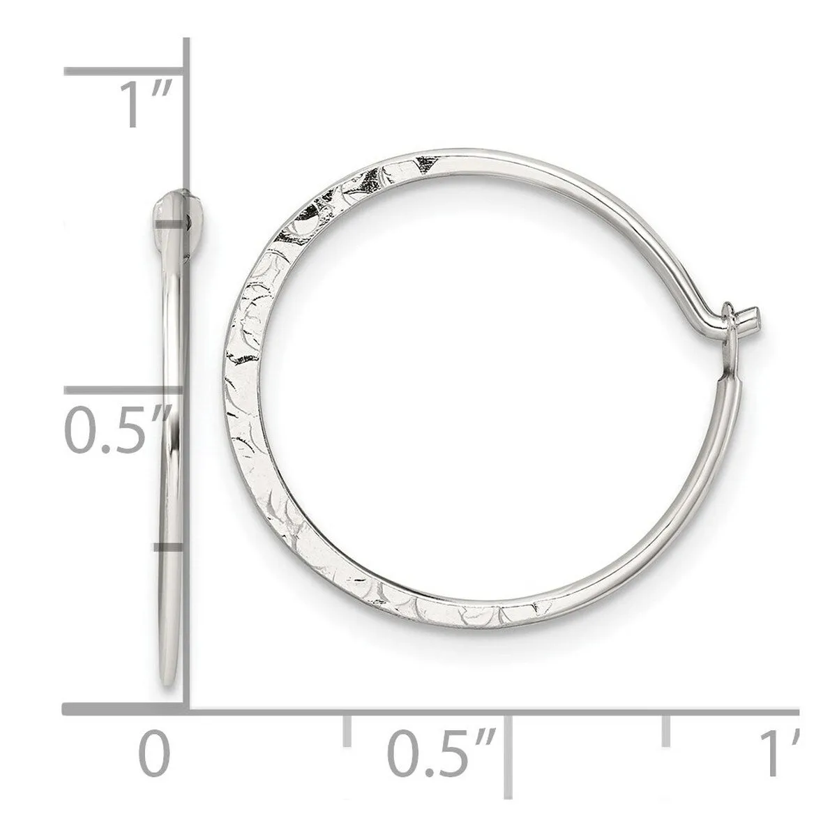 Curata 925 Sterling Silver Polished and Hammered 20.9x20mm Small Round Hoop Earrings sold by Zulily product image thumbnail 2