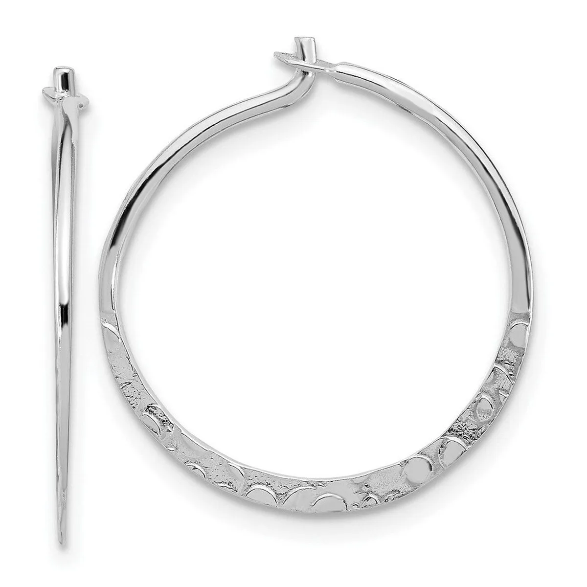 Curata 925 Sterling Silver Polished and Hammered 20.9x20mm Small Round Hoop Earrings sold by Zulily