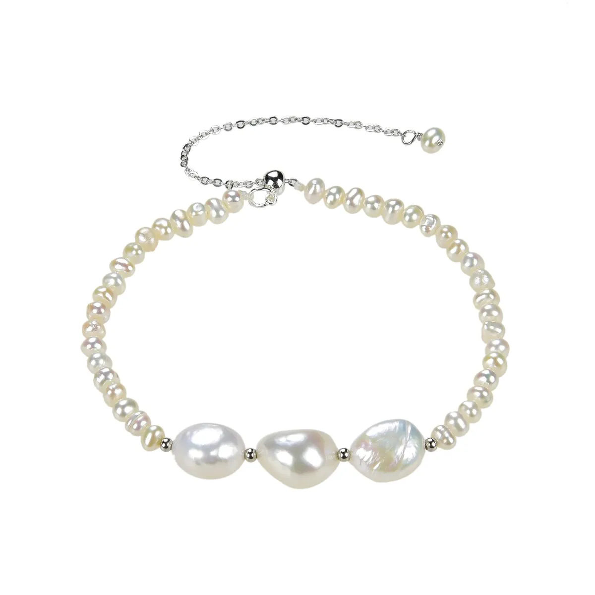 Sterling Silver with Pearl Beaded Bracelet sold by Zulily