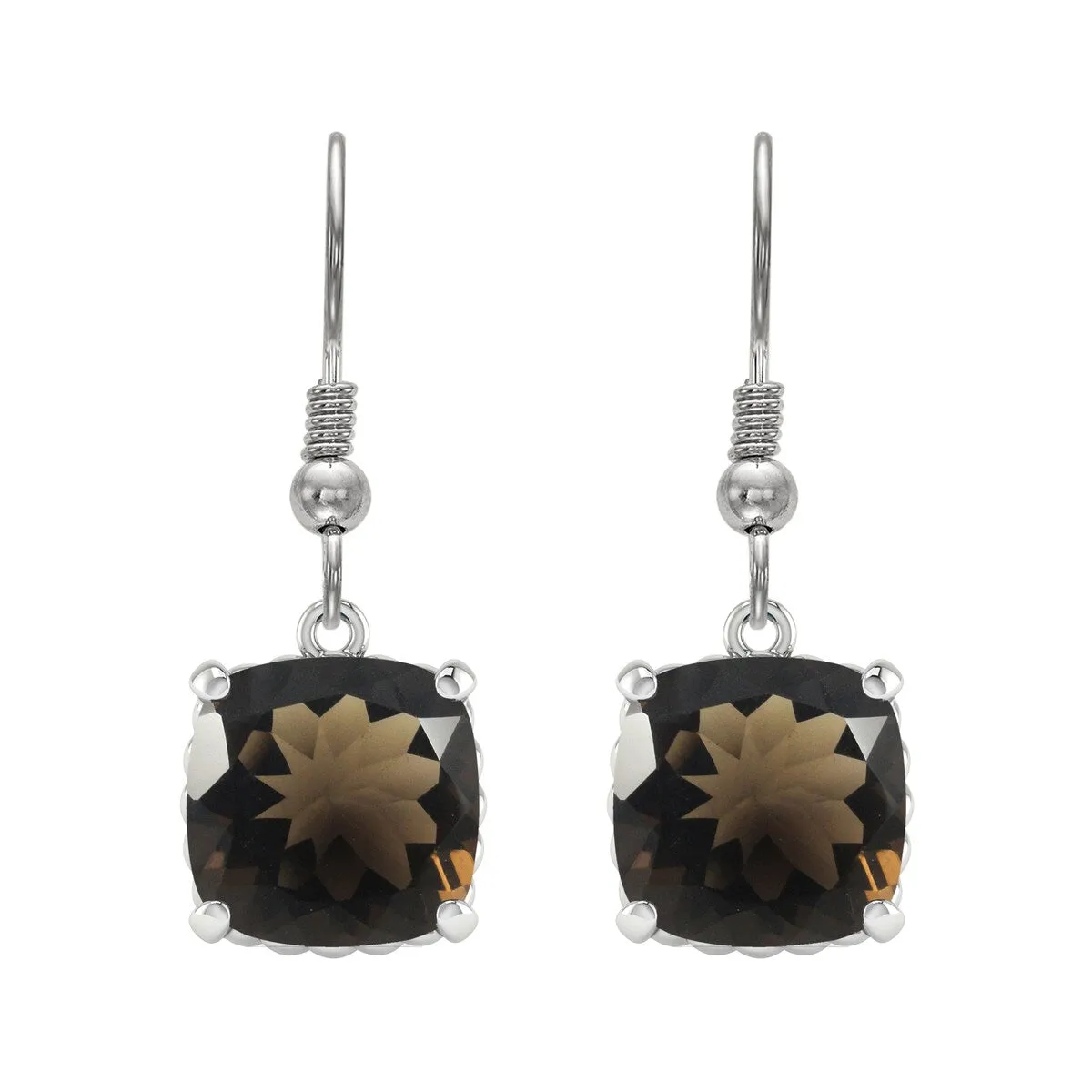 12.00ct Natural Smoky Quartz Dangle Earrings in Sterling Silver sold by Zulily product image thumbnail 2