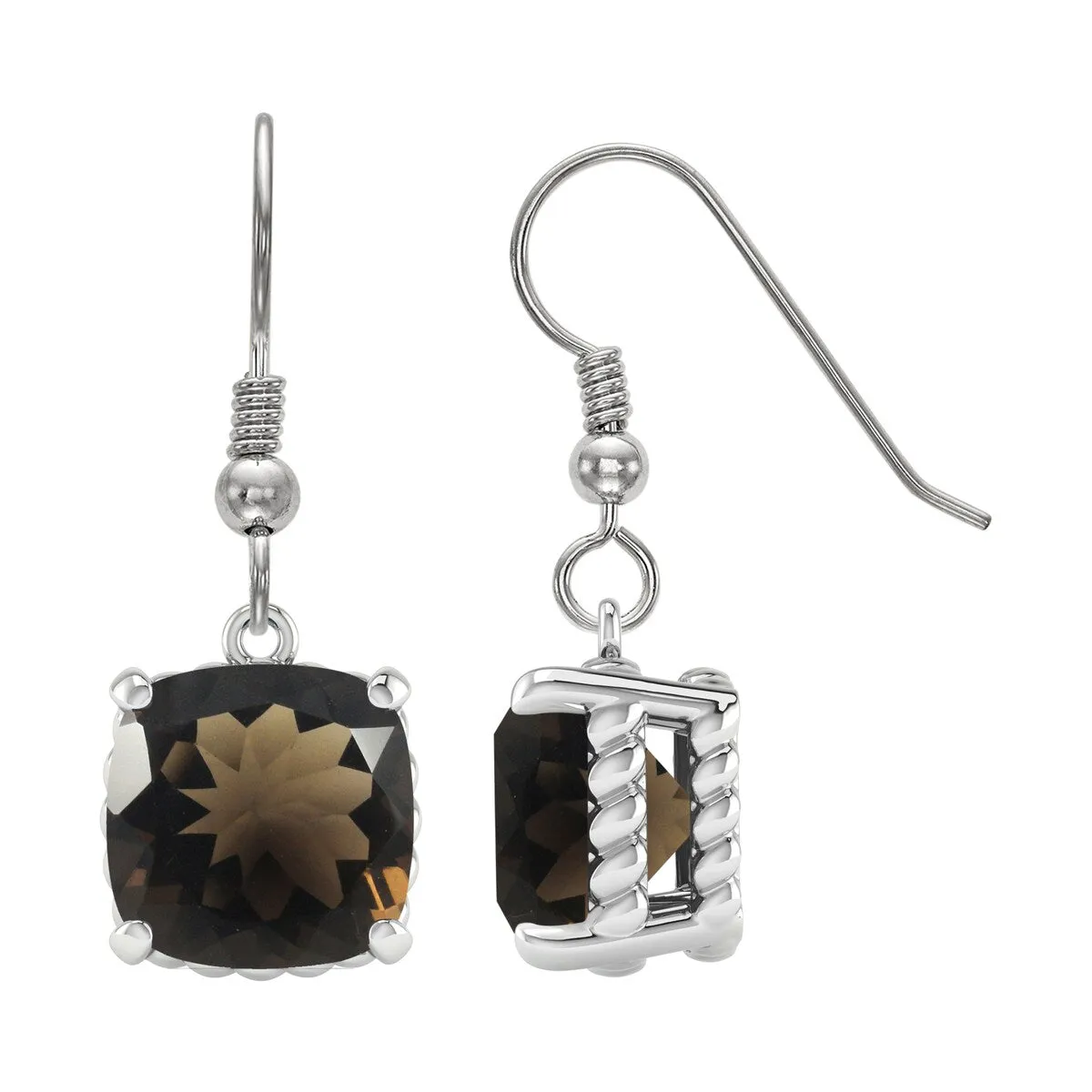 12.00ct Natural Smoky Quartz Dangle Earrings in Sterling Silver sold by Zulily