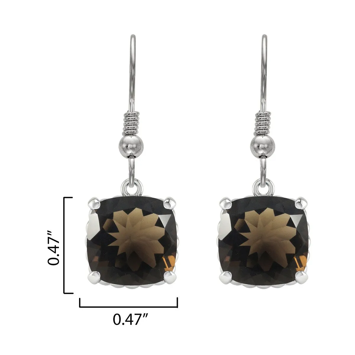 12.00ct Natural Smoky Quartz Dangle Earrings in Sterling Silver sold by Zulily product image thumbnail 3