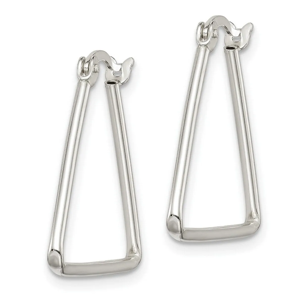 Curata 925 Sterling Silver Polished 23.85x22.1mm Triangle Hoop Earrings sold by Zulily product image thumbnail 3