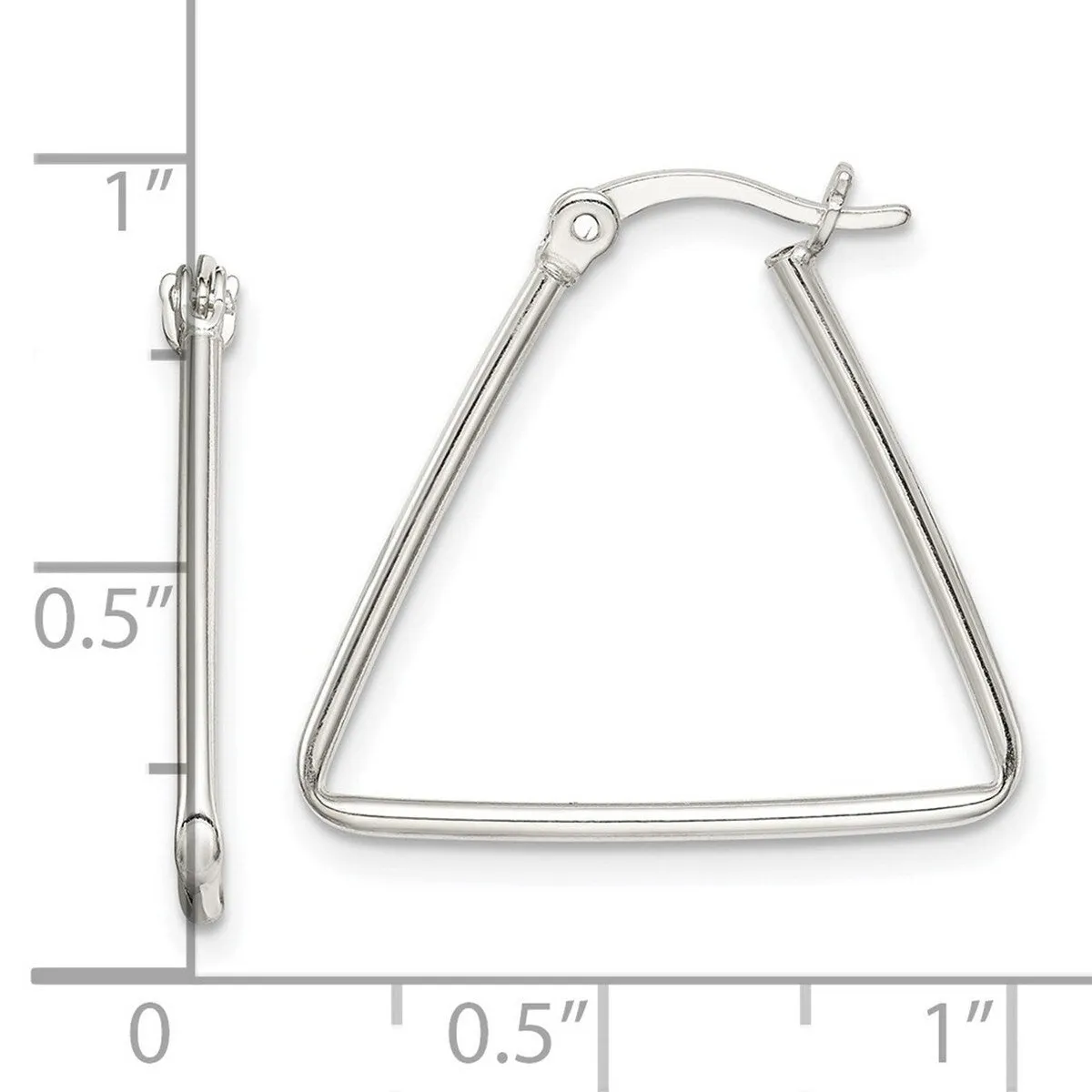 Curata 925 Sterling Silver Polished 23.85x22.1mm Triangle Hoop Earrings sold by Zulily product image thumbnail 2