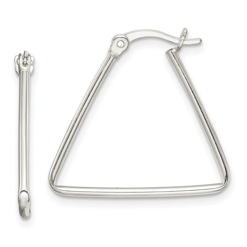 Curata 925 Sterling Silver Polished 23.85x22.1mm Triangle Hoop Earrings sold by Zulily