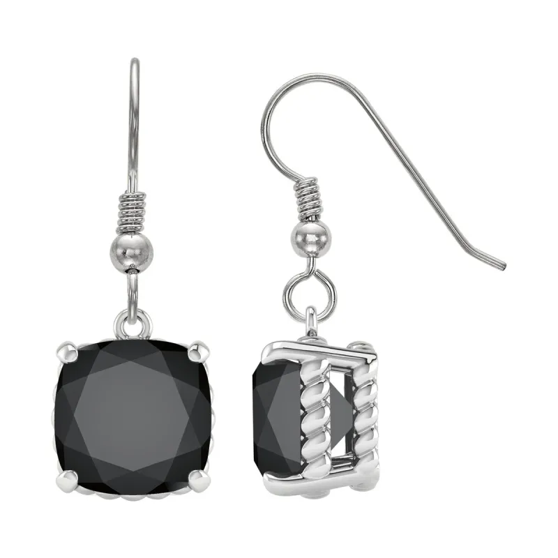 Sterling Silver 15.25ct Natural Black Spinel Dangle Earrings sold by Zulily