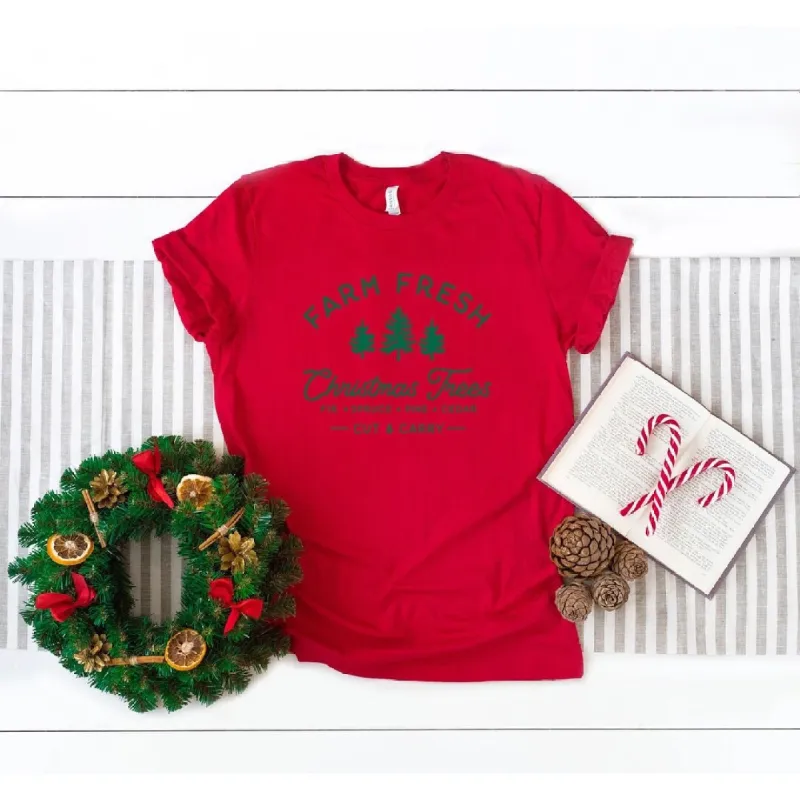 Farm Fresh Christmas Trees Short Sleeve Crewnneck Tee sold by Zulily