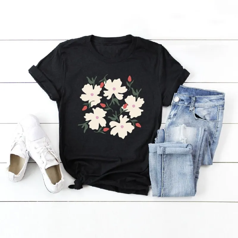 Pink Flowers And Buds Short Sleeve Tee sold by Zulily