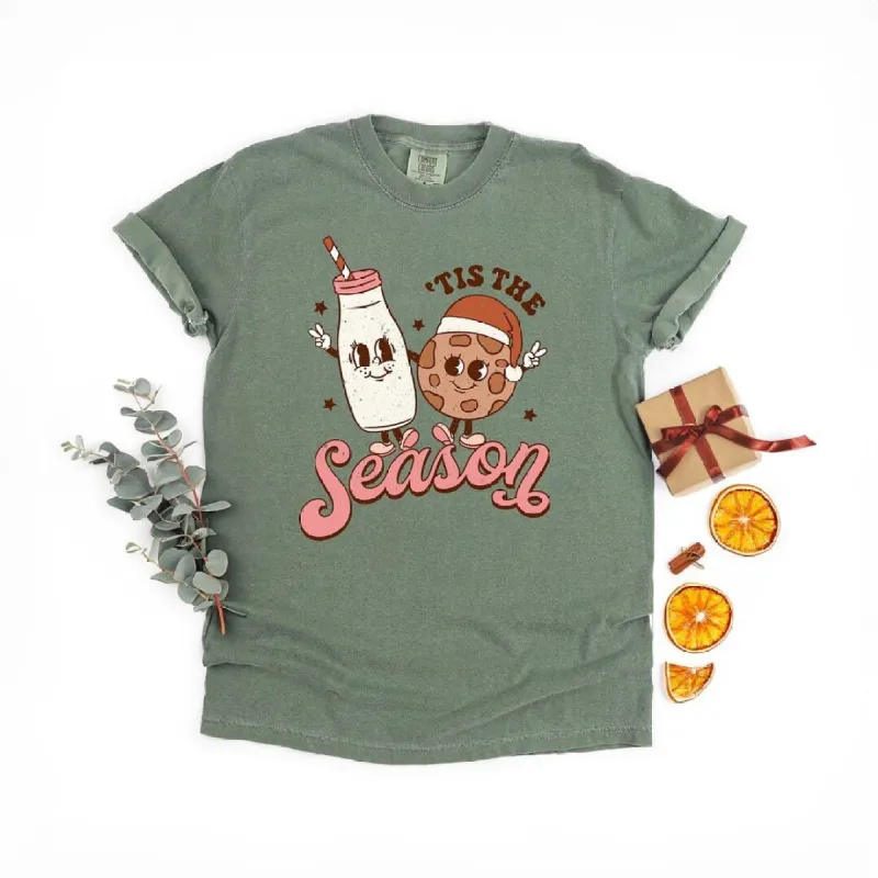 Tis the Season Milk and Cookie Garment Dyed Tee sold by Zulily