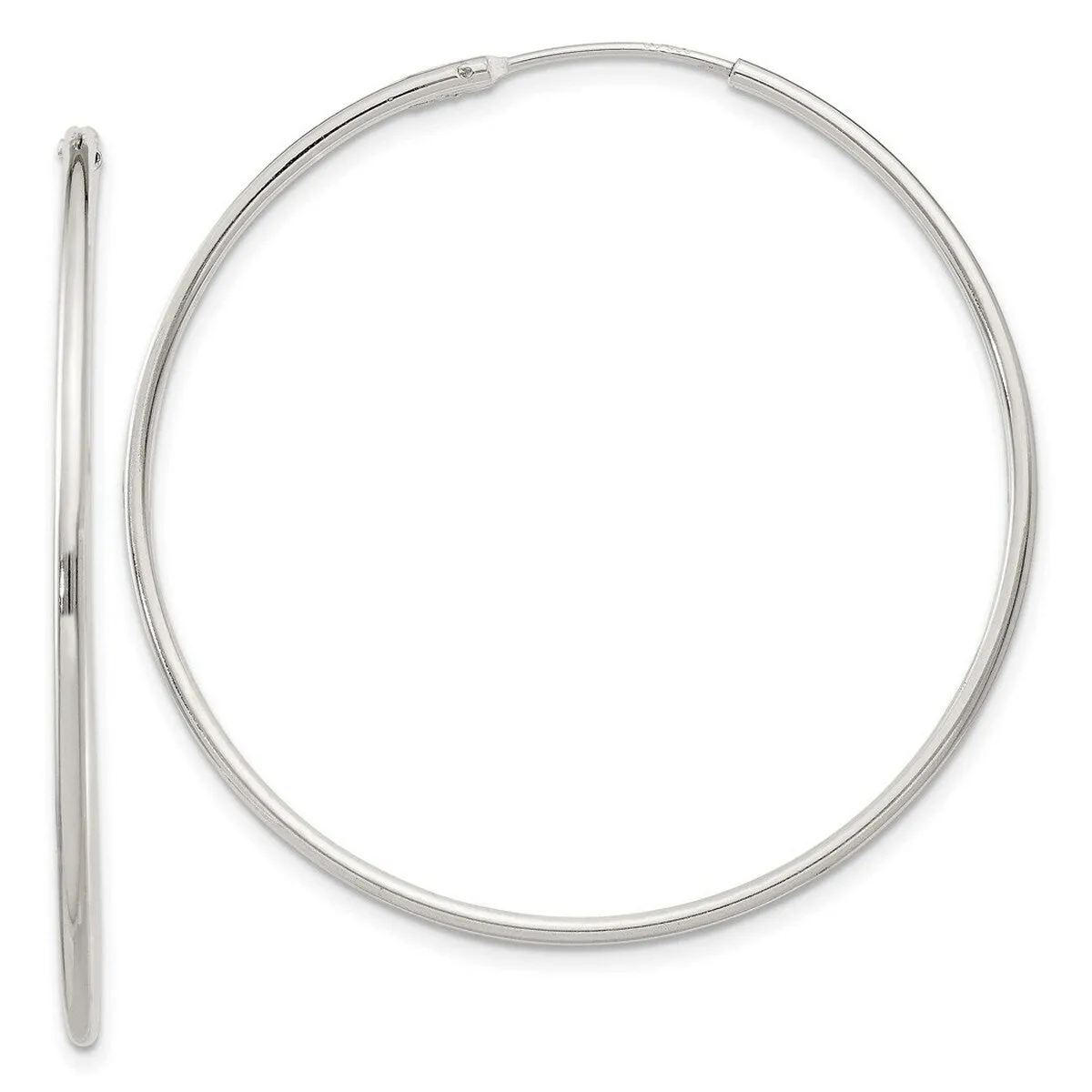 Curata 925 Sterling Silver Polished 40x40mm Hinged Hollow Tube Hoop Earrings sold by Zulily