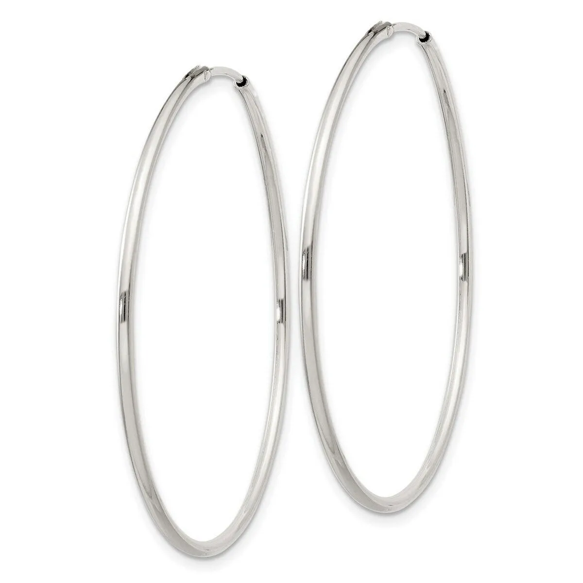 Curata 925 Sterling Silver Polished 40x40mm Hinged Hollow Tube Hoop Earrings sold by Zulily product image thumbnail 3