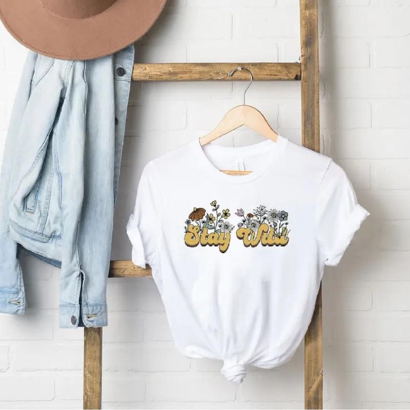 Stay Wild Colorful Flowers Short Sleeve Tee sold by Zulily