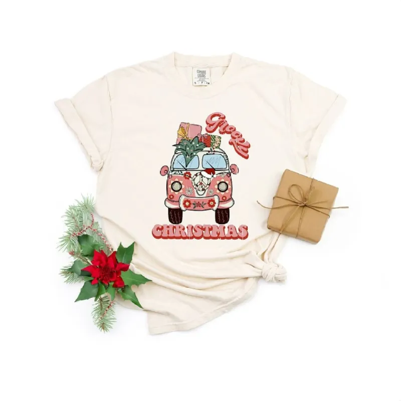 Retro Van Groovy Christmas Garment Dyed Tee sold by Zulily