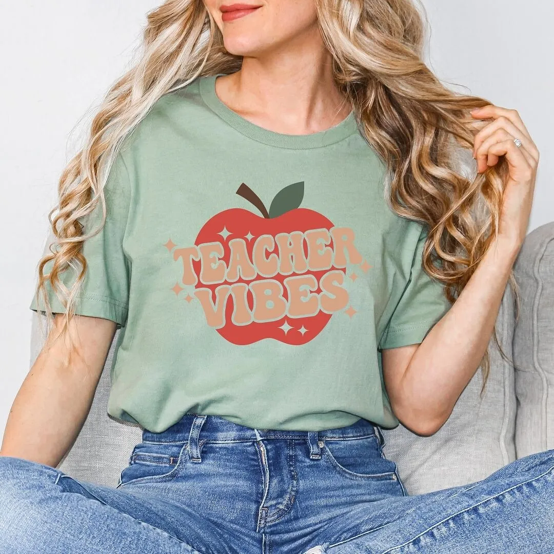 Teacher Vibes Apple Short Sleeve Crewnneck Tee sold by Zulily product image thumbnail 3