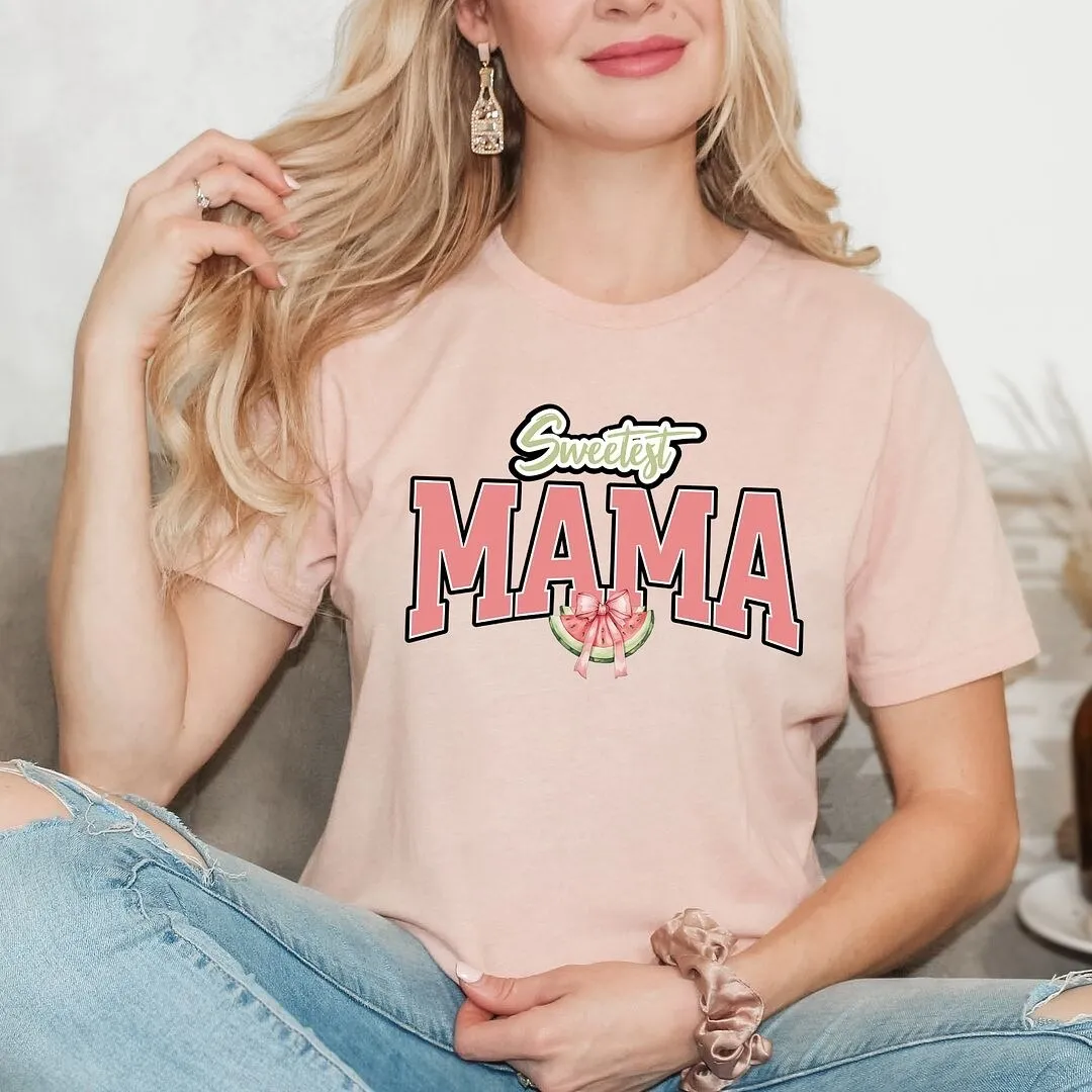 Coquette Sweetest Mama Watermelon Short Sleeve Crewnneck Tee sold by Zulily product image thumbnail 3