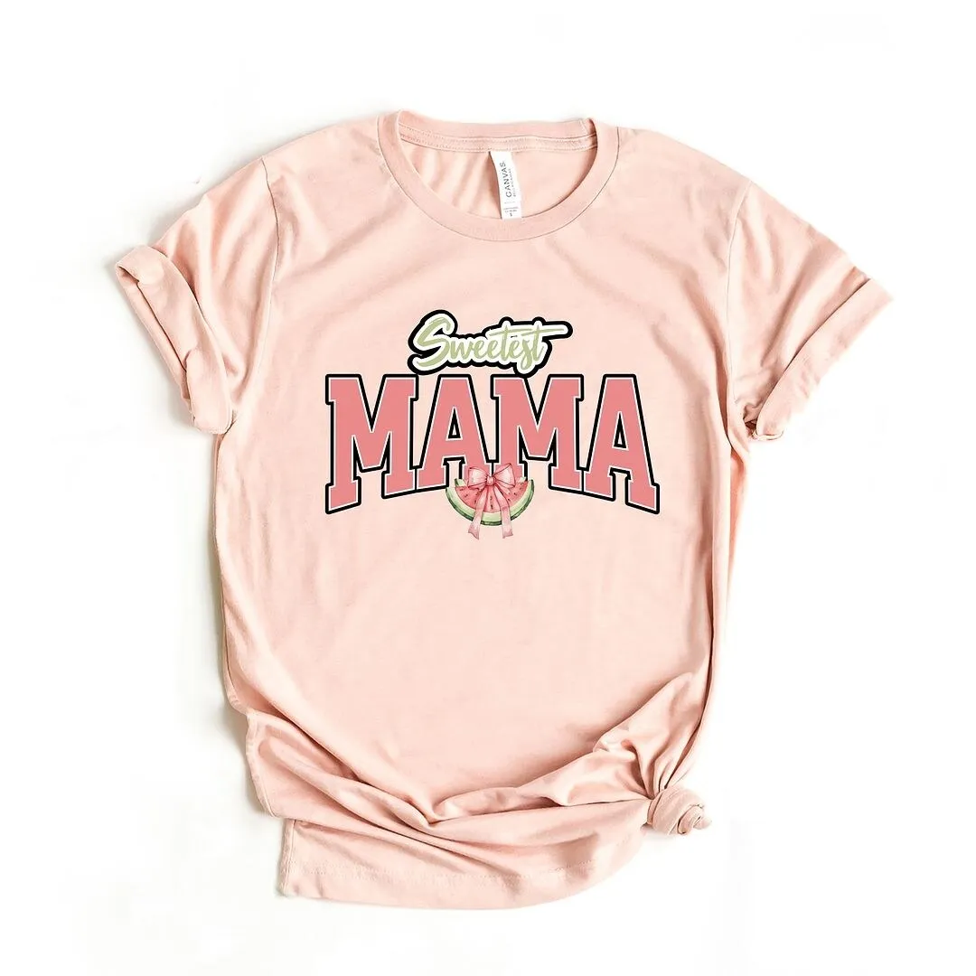 Coquette Sweetest Mama Watermelon Short Sleeve Crewnneck Tee sold by Zulily product image thumbnail 2