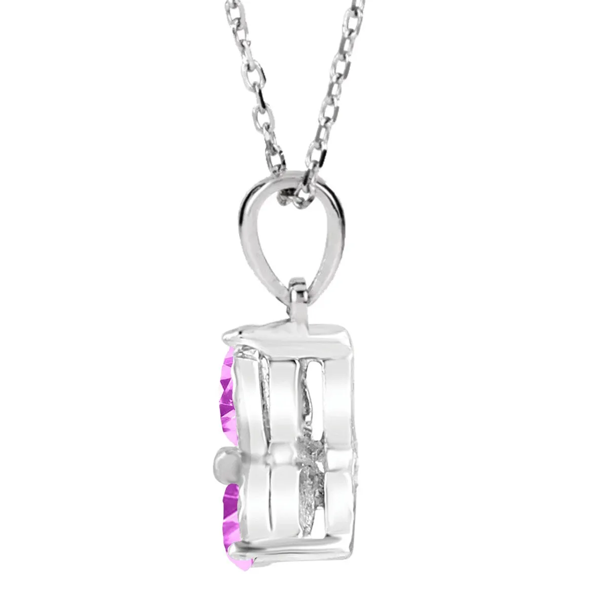 V3 Jewelry Sterling Silver with Pink Sapphire 3- Stone Pendant with 18" Chain sold by Zulily product image thumbnail 2