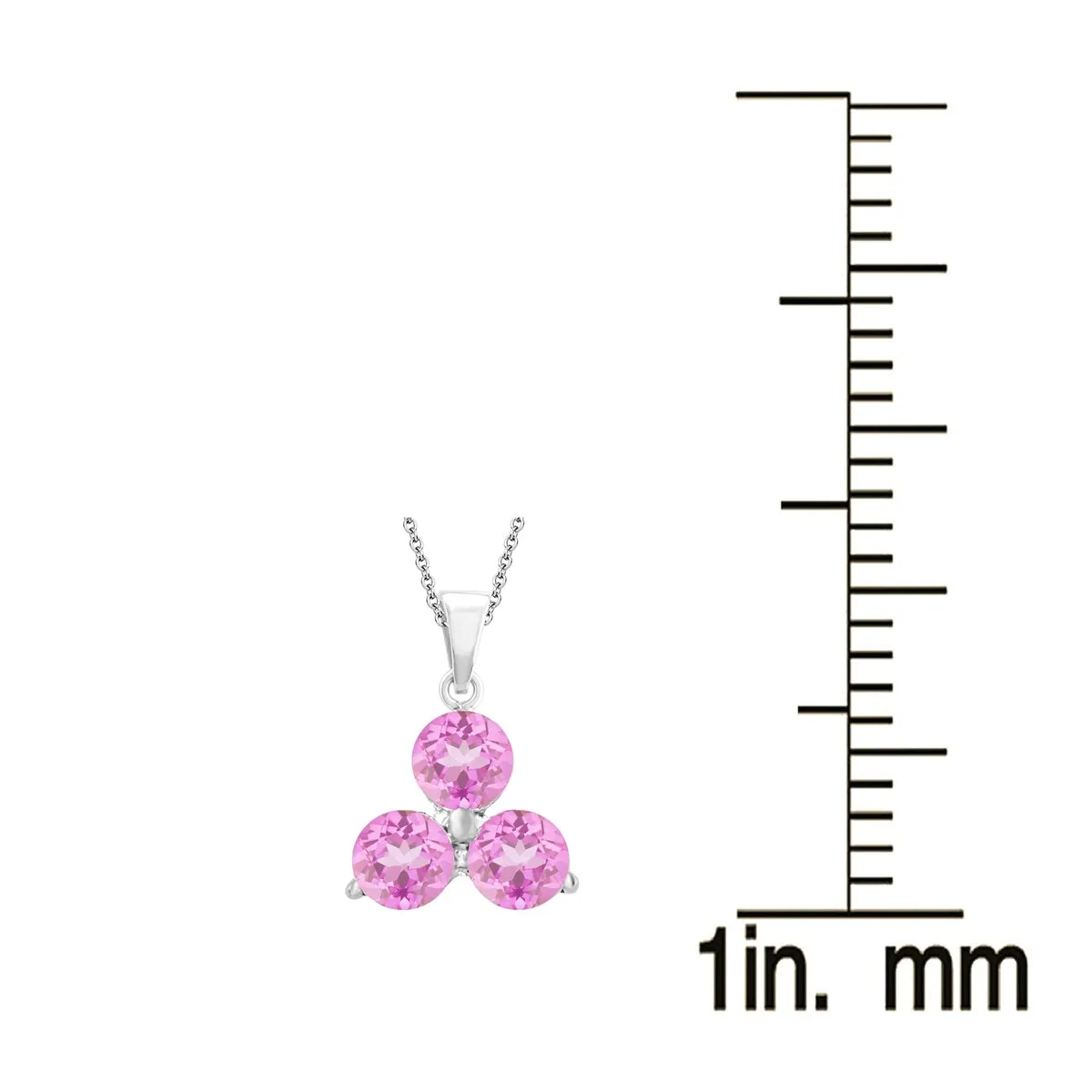 V3 Jewelry Sterling Silver with Pink Sapphire 3- Stone Pendant with 18" Chain sold by Zulily product image thumbnail 3