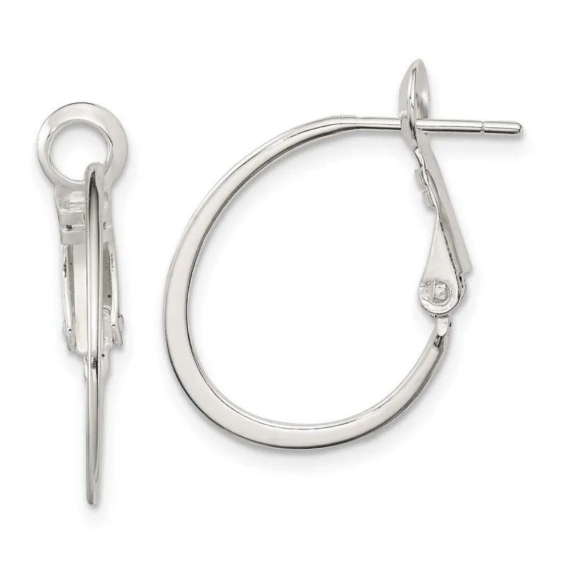 Curata 925 Sterling Silver Polished 21x22mm Omega Back Hoop Clip Back Earrings sold by Zulily