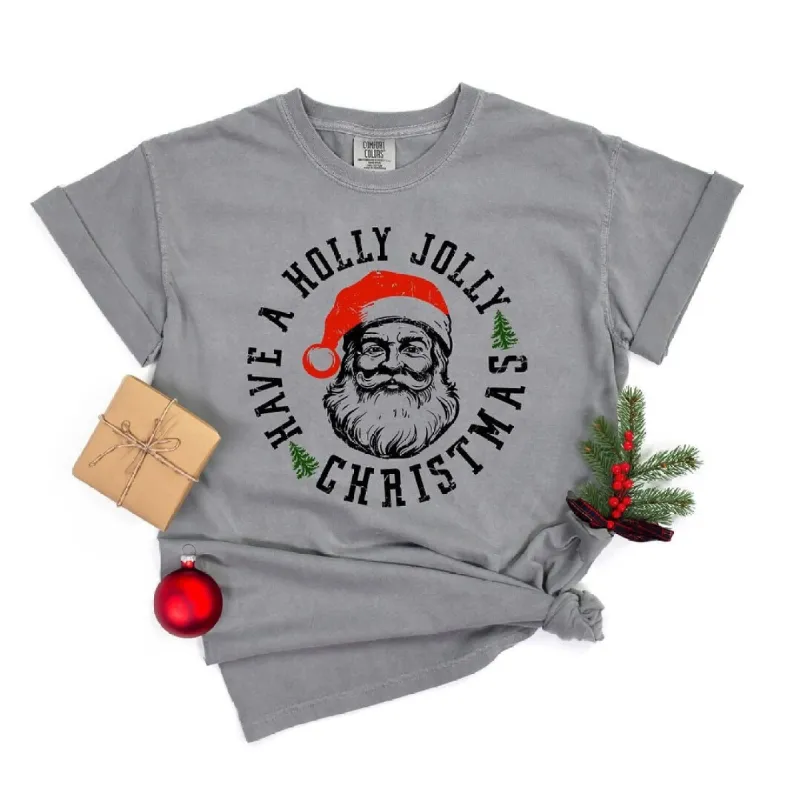 Holly Jolly Santa Garment Dyed Tee sold by Zulily
