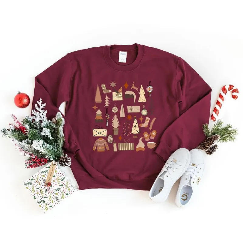 Boho Neutral Christmas Chart Graphic Sweatshirt sold by Zulily