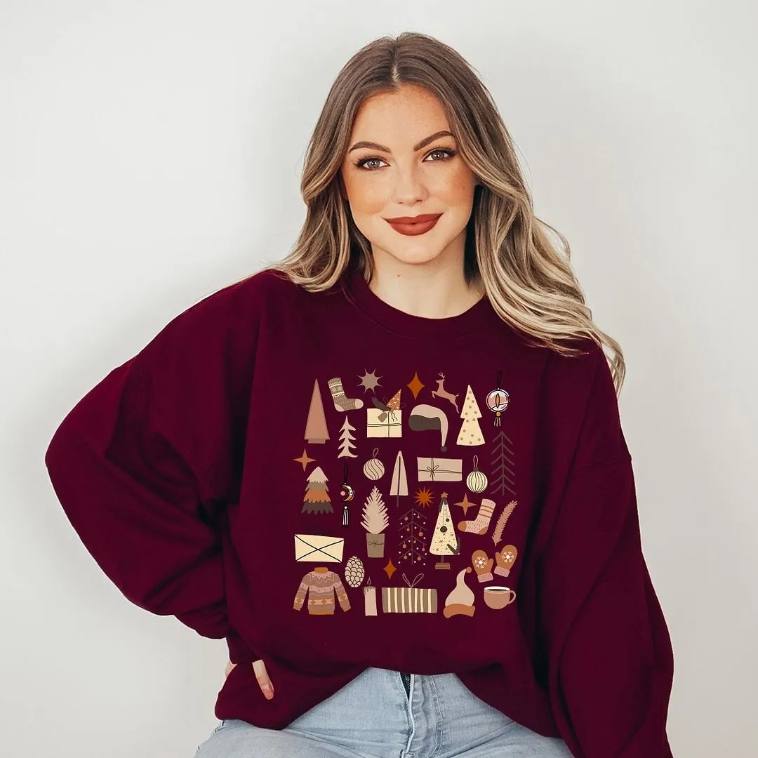 Boho Neutral Christmas Chart Graphic Sweatshirt sold by Zulily product image thumbnail 3