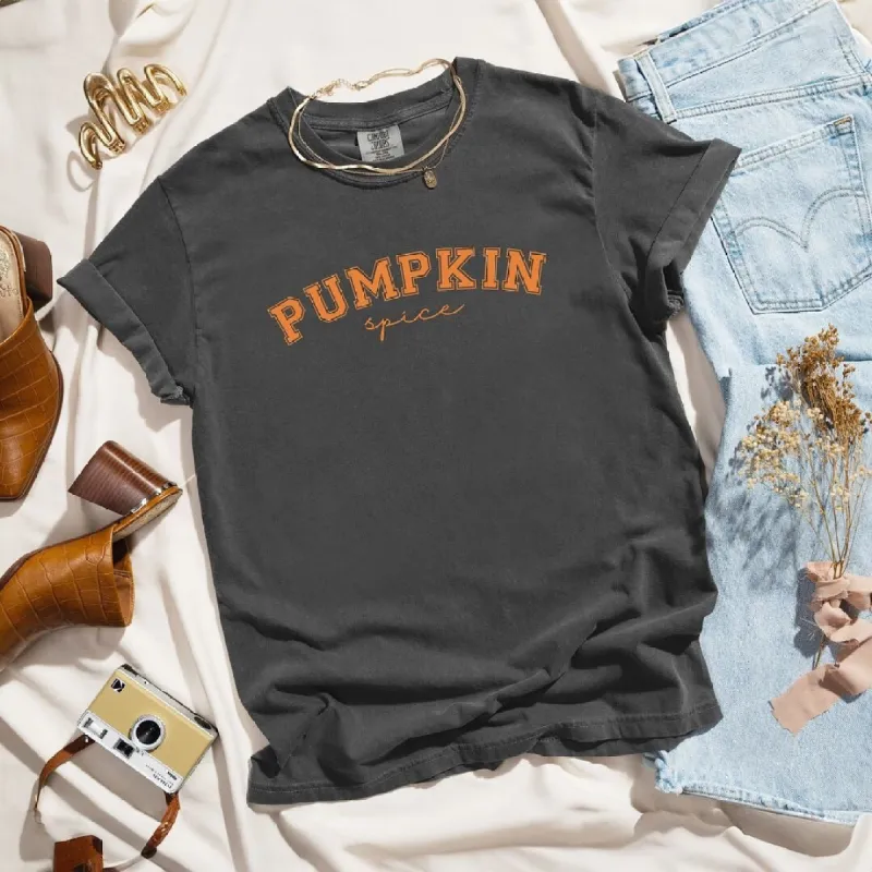 Curved Pumpkin Spice Garment Dyed Tee sold by Zulily