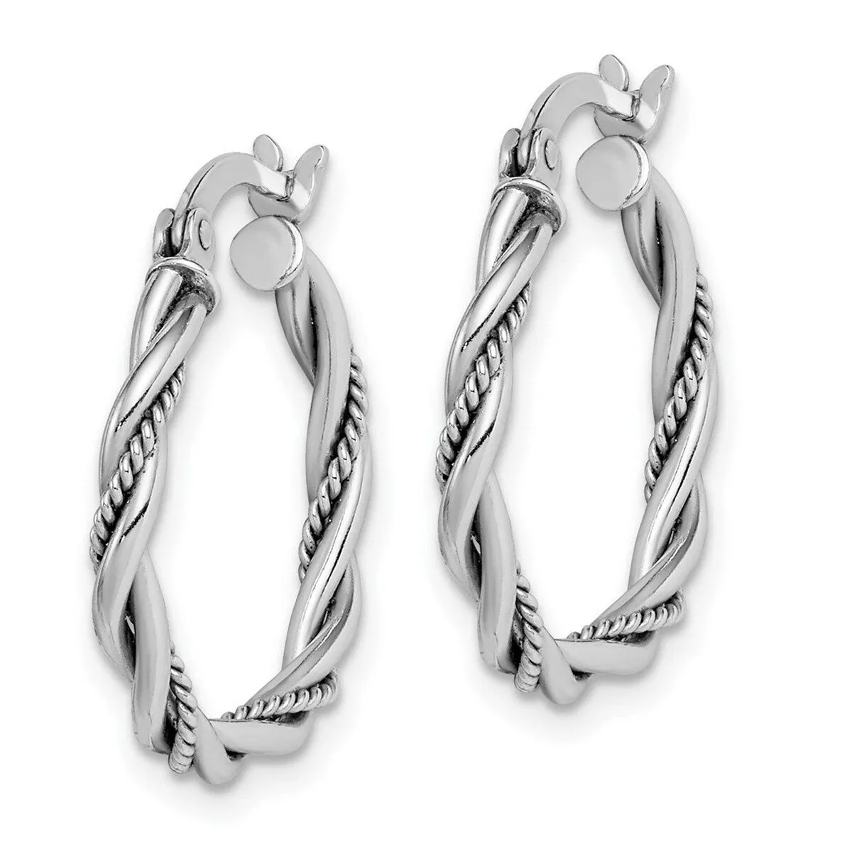 Curata 925 Sterling Silver 20x2mm Antiqued Roped Twisted Hoop Earrings sold by Zulily product image thumbnail 3