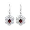 Oval Shape 1.92Ct Natural Garnet and White Topaz Dangling Earrings sold by Zulily