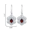 Oval Shape 1.92Ct Natural Garnet and White Topaz Dangling Earrings sold by Zulily
