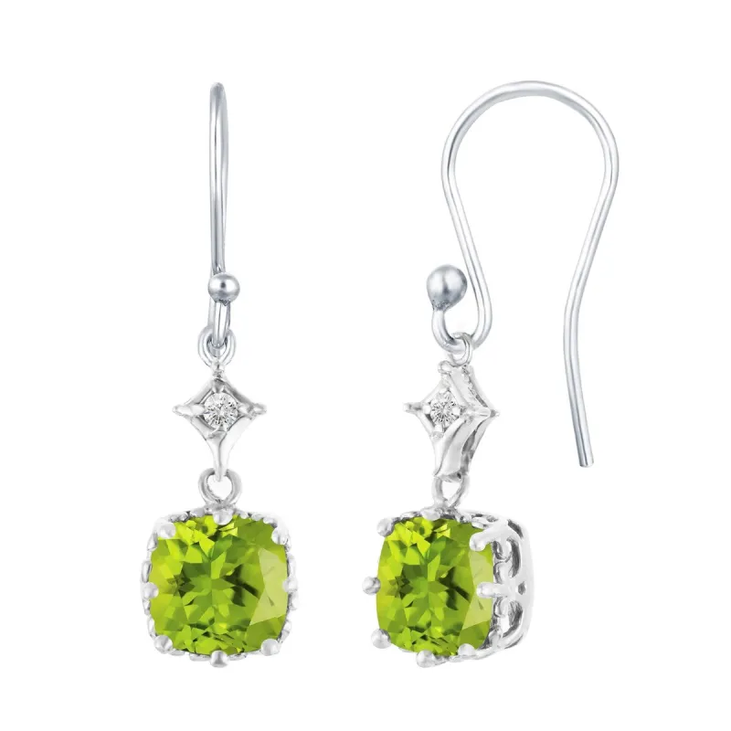 Dangling Earring in Sterling Silver 4.30Ct Natural Peridot and White Topaz sold by Zulily