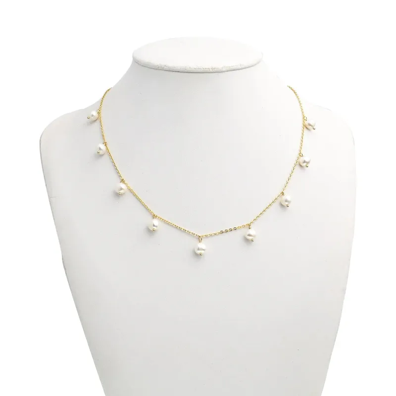 Freshwater Pearl 18k Gold-Plated Station Necklace sold by Zulily