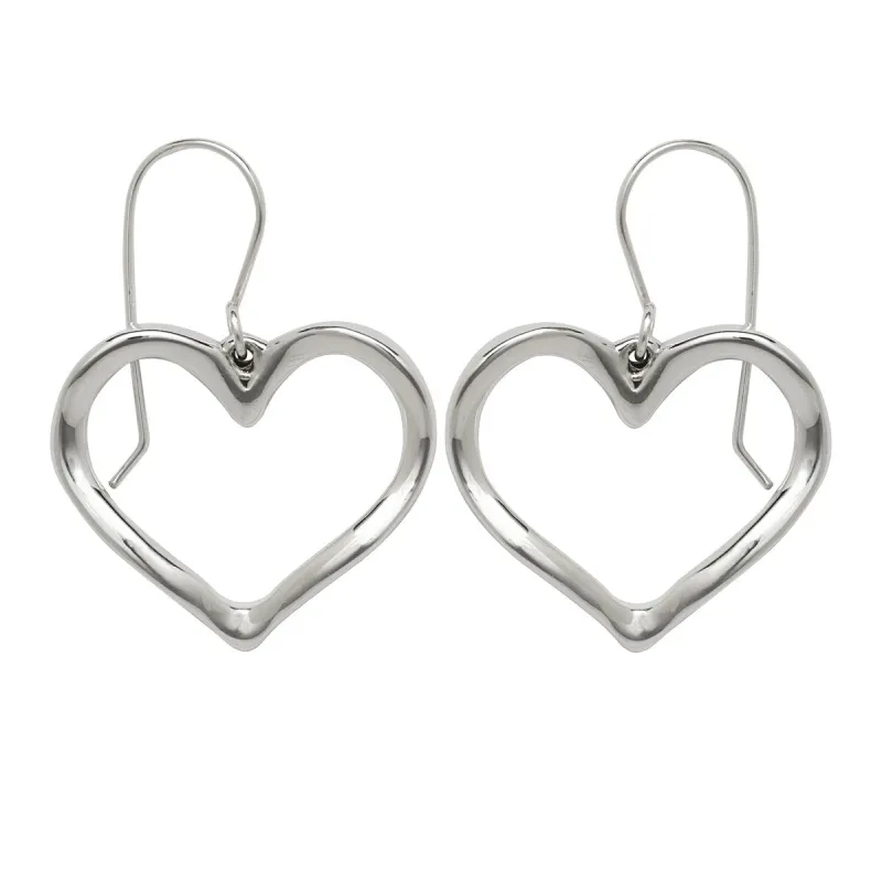 Curata 925 Sterling Silver 25x32mm Large Open Heart Dangle Earrings sold by Zulily