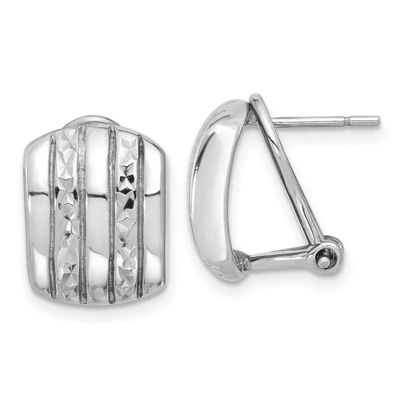 Curata 925 Sterling Silver Rhodium Plated Polished 11.2x14.3mm Omega Back Earrings sold by Zulily