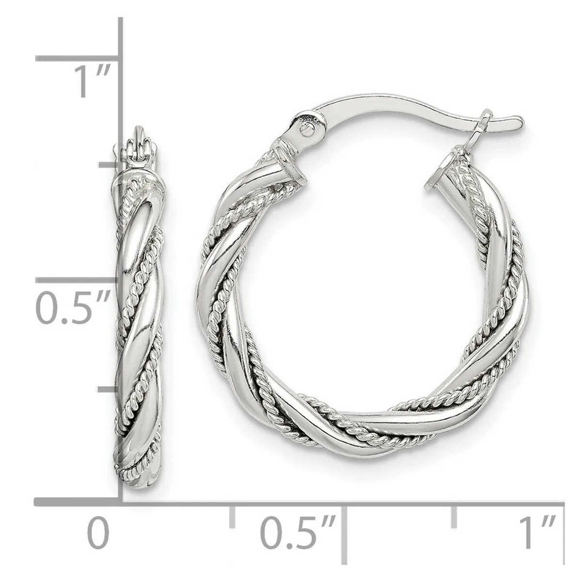 Curata 925 Sterling Silver 20x21.86mm Twisted and Textured Hoop Earrings sold by Zulily product image thumbnail 2
