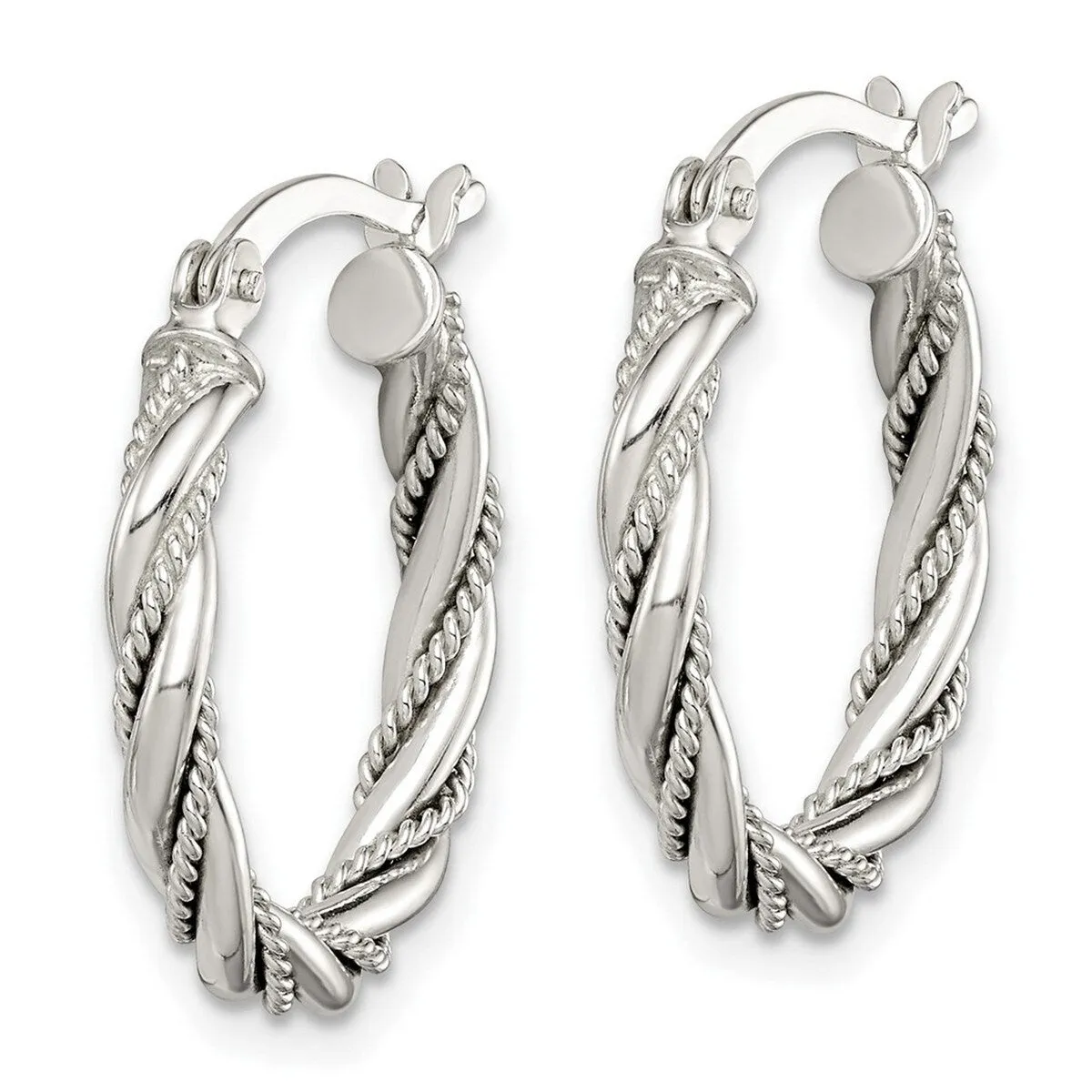 Curata 925 Sterling Silver 20x21.86mm Twisted and Textured Hoop Earrings sold by Zulily product image thumbnail 3