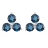 Sterling Silver 0.45Ct Natural London Blue Topaz 3- Stone Stud Earrings sold by Zulily