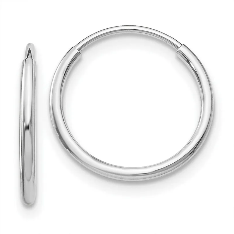Curata Solid 10k White Gold 1.2x15mm Polished Endless Tube Hoop Earrings sold by Zulily