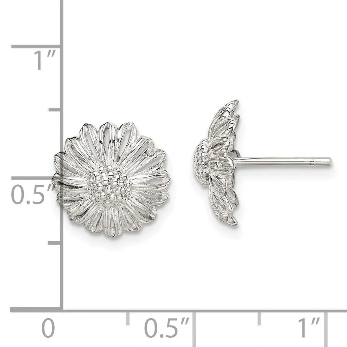 Curata 925 Sterling Silver 12.2x12.2mm Sunflower Post Earrings sold by Zulily product image thumbnail 2
