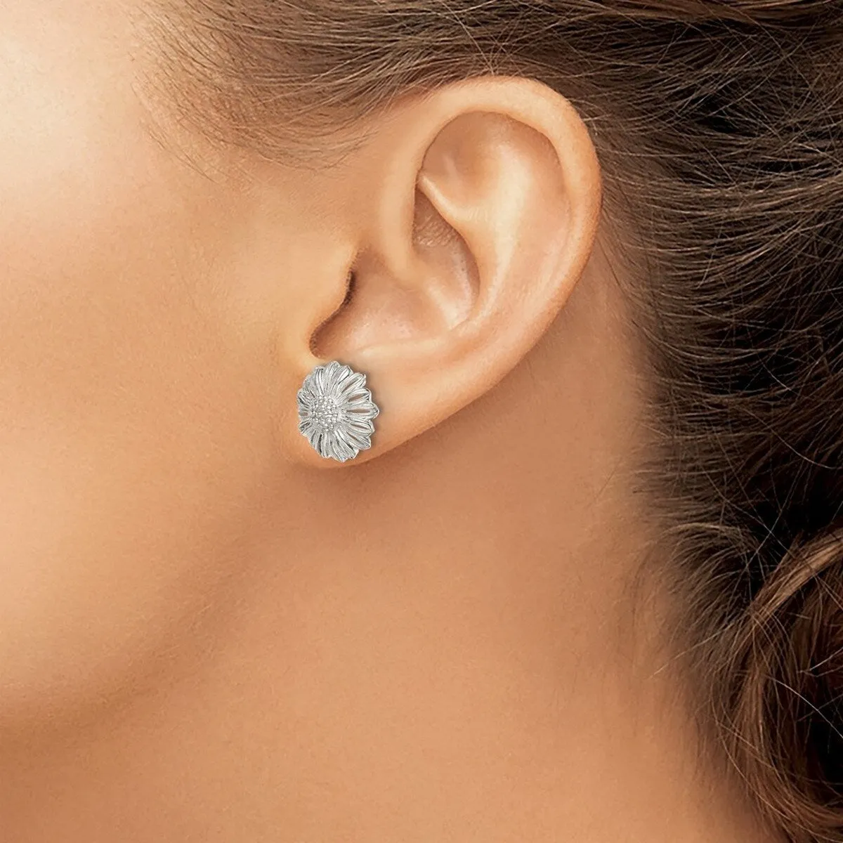 Curata 925 Sterling Silver 12.2x12.2mm Sunflower Post Earrings sold by Zulily product image thumbnail 4