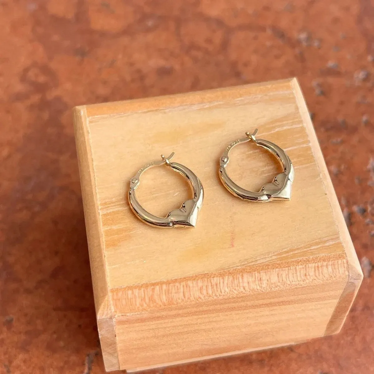 Curata Solid 10k Yellow Gold 13mm Puffed Heart Hoop Earrings sold by Zulily product image thumbnail 2