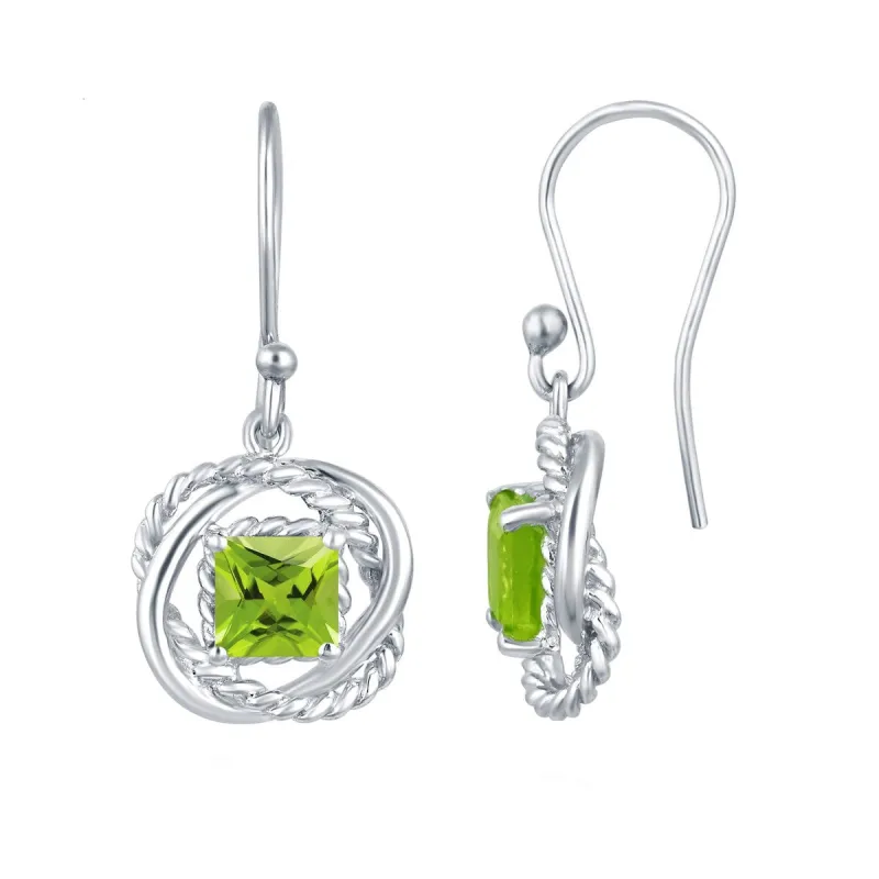 Twisted Wire Earrings in Sterling Silver Natural Peridot 2.20Ct sold by Zulily